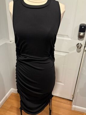 Black Ruched Sleeveless Bodycon Dress (55)